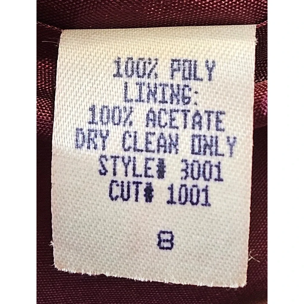Vintage 90s Mark Alan Women's Burgundy Single Button Notched Lapel Blazer Size 8